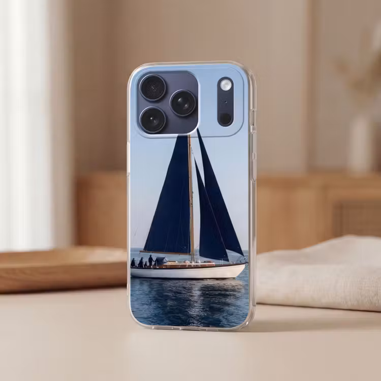 Telefoonhoesje Softcase - Zeilboot - Zee - Blauw — 3