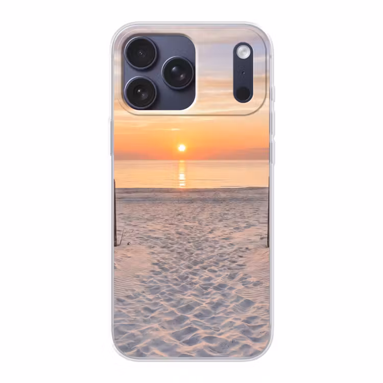 Telefoonhoesje Softcase - Zonsondergang - Strand - Zand — 1