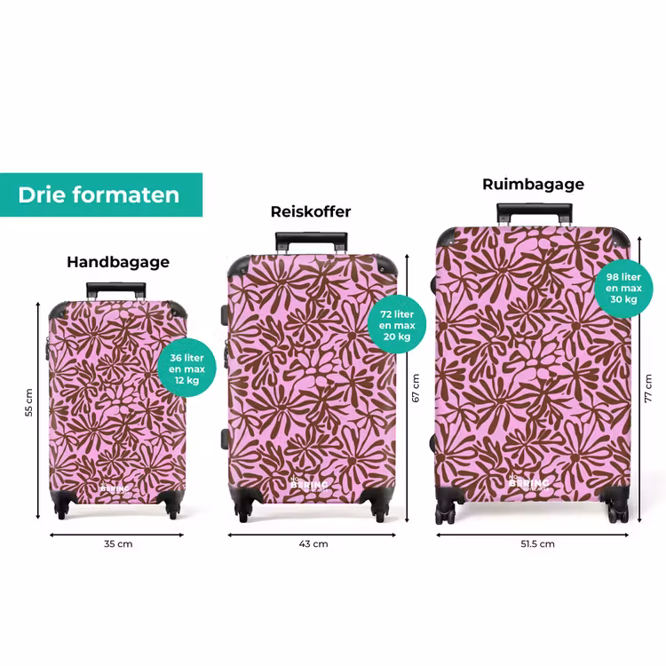 Koffer - Organisch - Patroon - Roze — 8