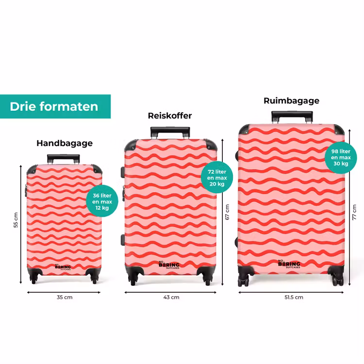 Koffer - Speels - Patroon - Rood — 8