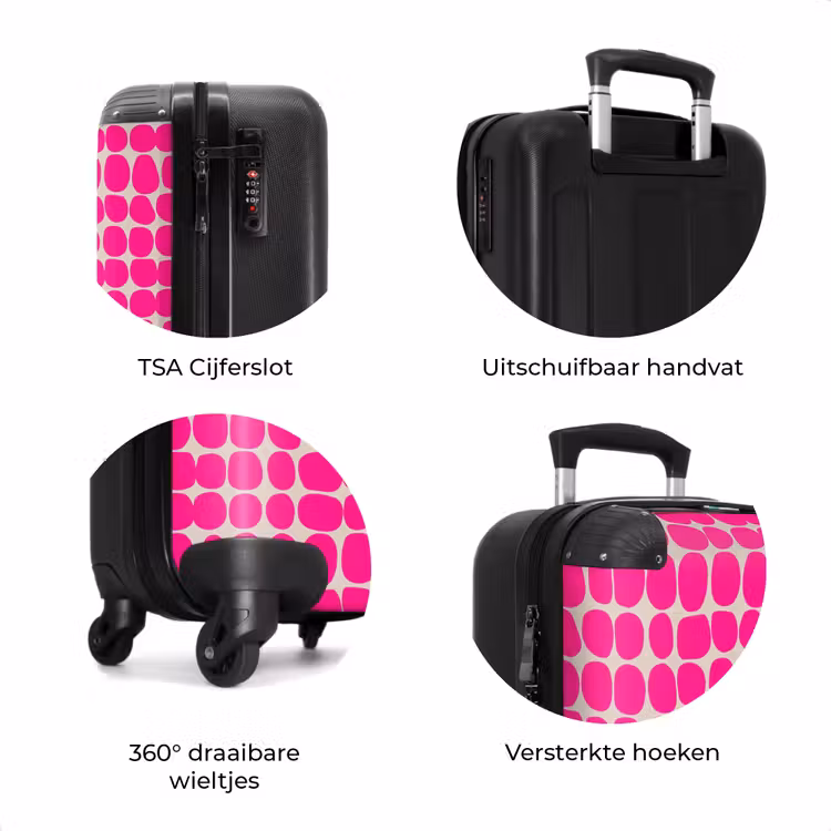 Koffer - Stippen - Patroon - Roze — 7