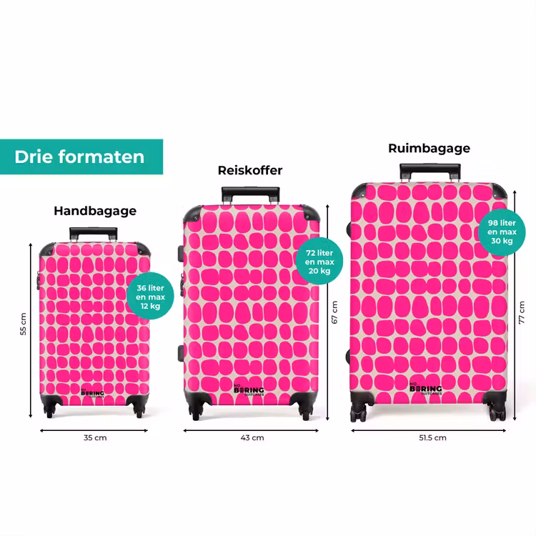 Koffer - Stippen - Patroon - Roze — 8