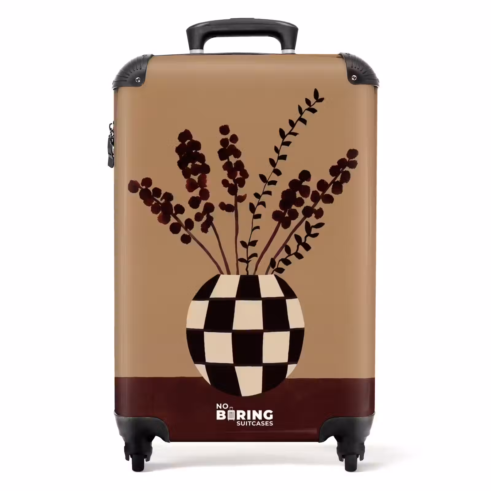 Koffer - Minimalistisch - Vaas - Bloemen - Bruin — 1