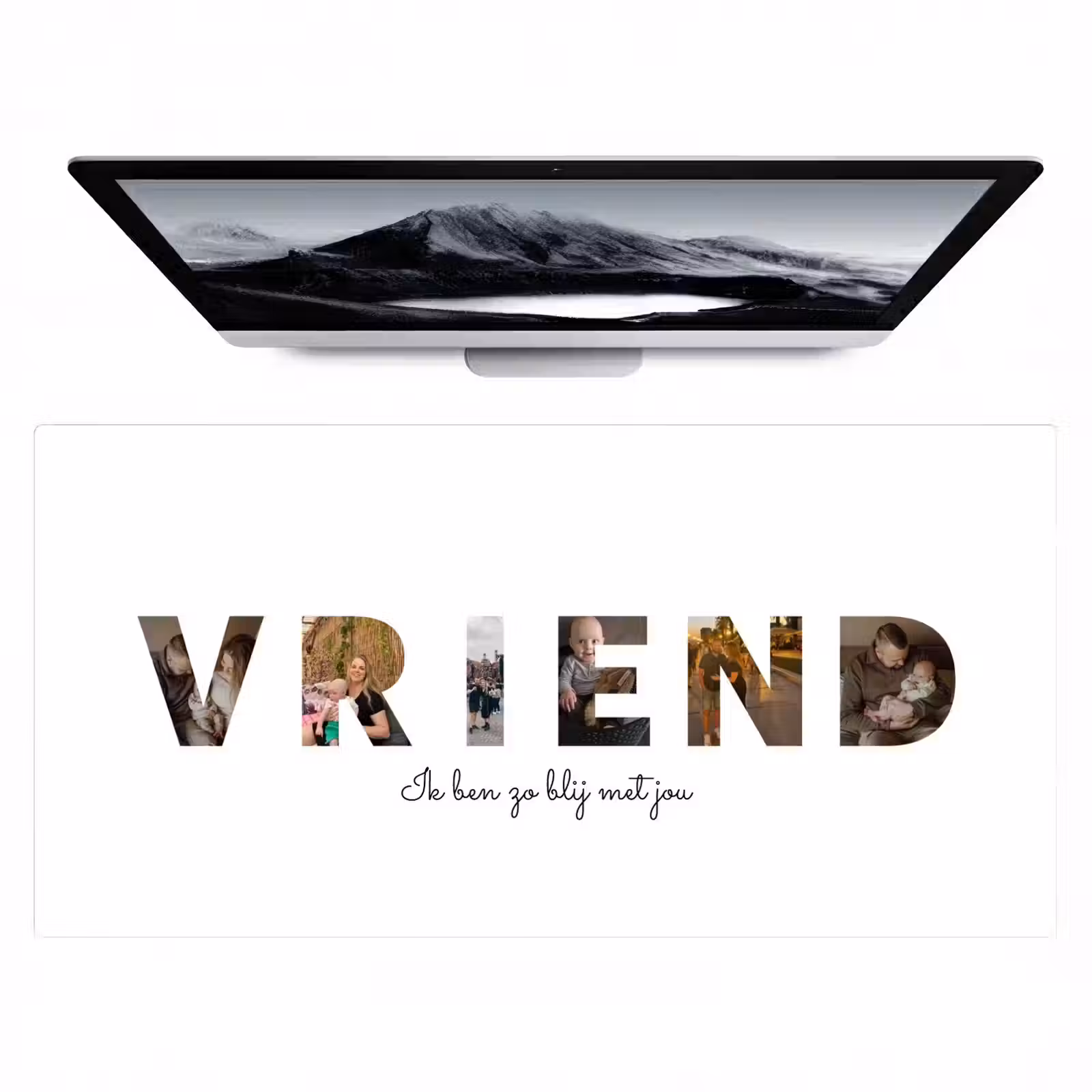 Gepersonaliseerde bureau onderlegger - Vriend - Lettercollage — 1