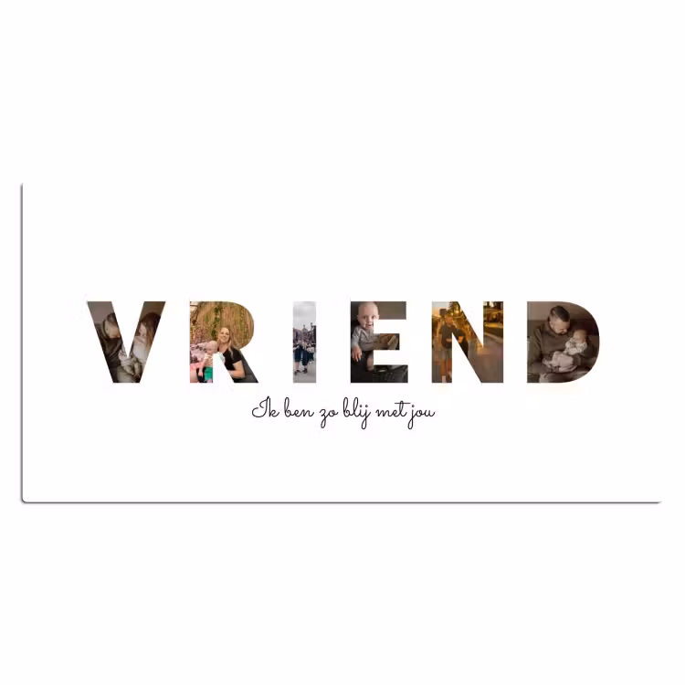 Gepersonaliseerde bureau onderlegger - Vriend - Lettercollage — 2