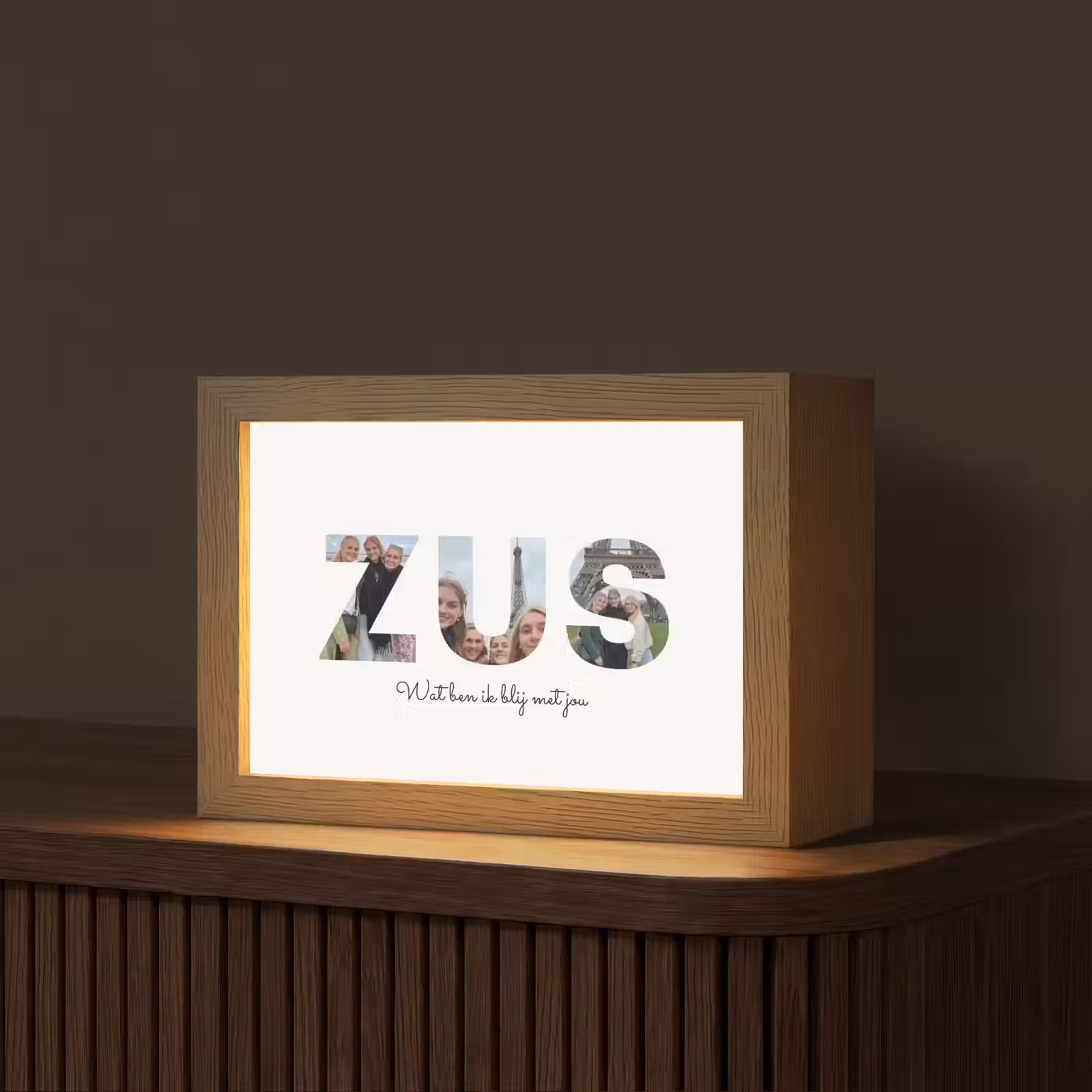 Gepersonaliseerde Lightbox - Zus - Lettercollage — 1