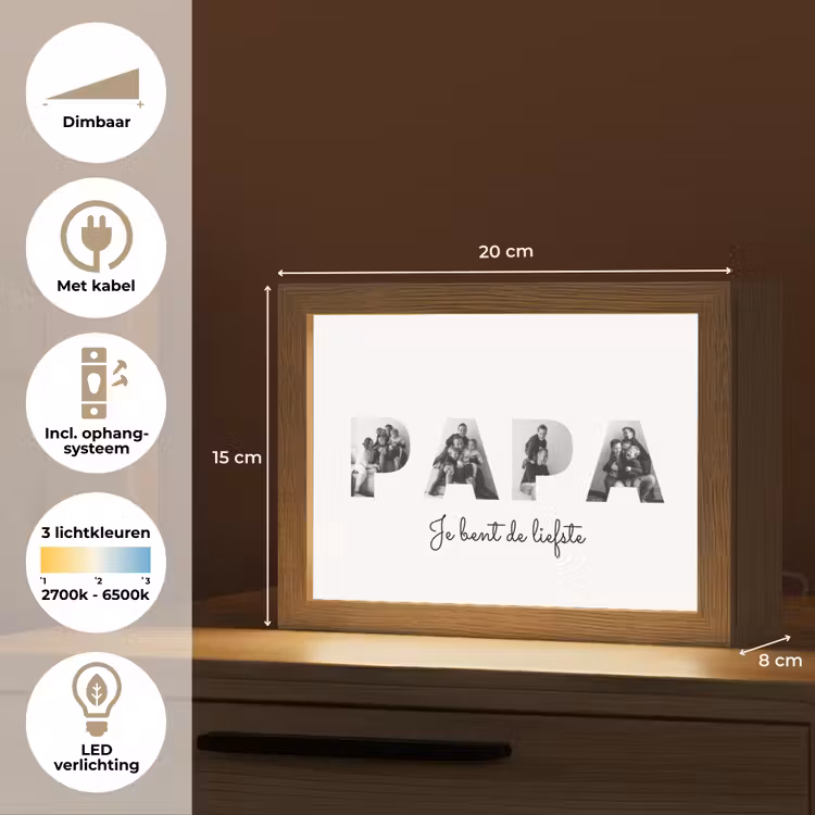 Gepersonaliseerde Lightbox - Papa - Lettercollage — 6