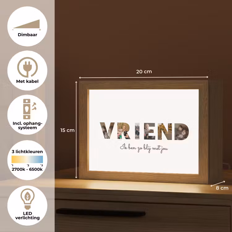 Gepersonaliseerde Lightbox - Vriend - Lettercollage — 6