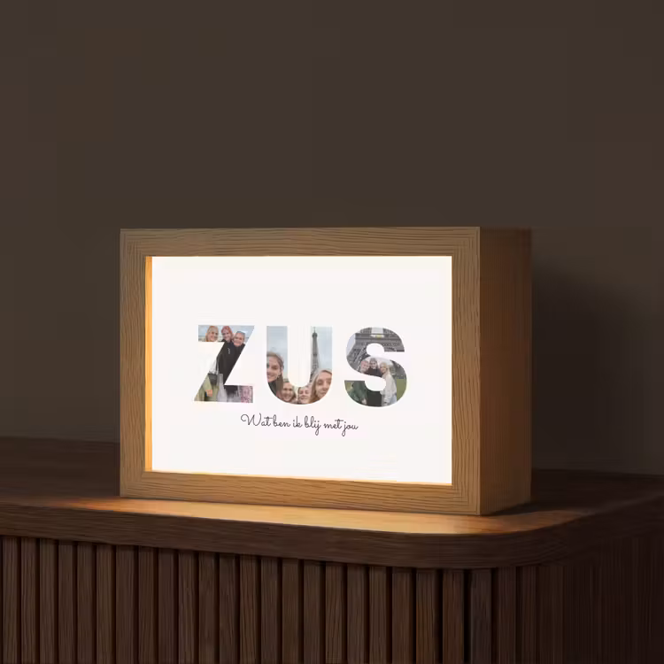 Gepersonaliseerde Lightbox - Zus - Lettercollage — 1