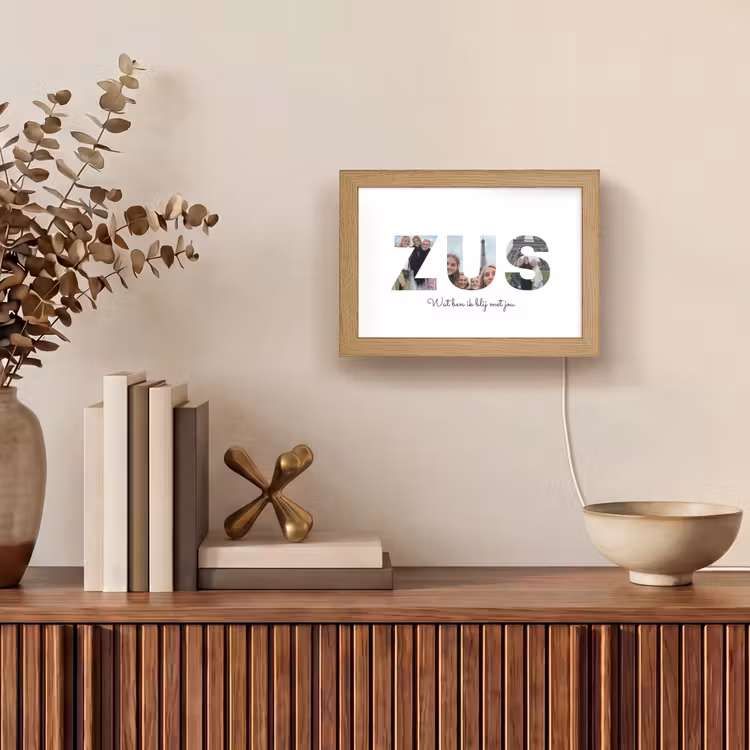 Gepersonaliseerde Lightbox - Zus - Lettercollage — 4