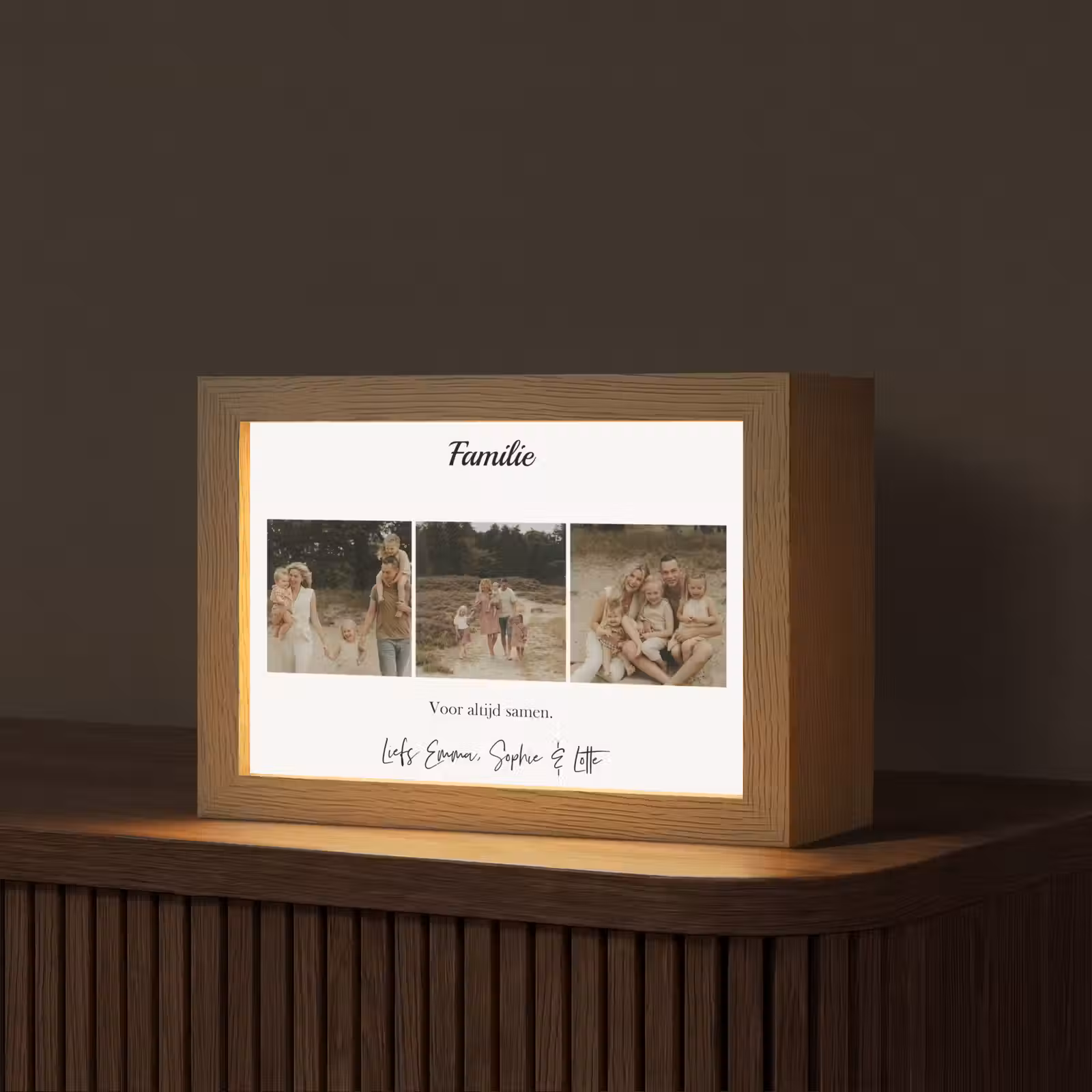 Gepersonaliseerde Lightbox - Familie - Fotocollage - 3 Foto's — 1