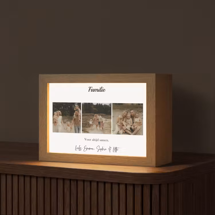 Gepersonaliseerde Lightbox - Familie - Fotocollage - 3 Foto's — 1