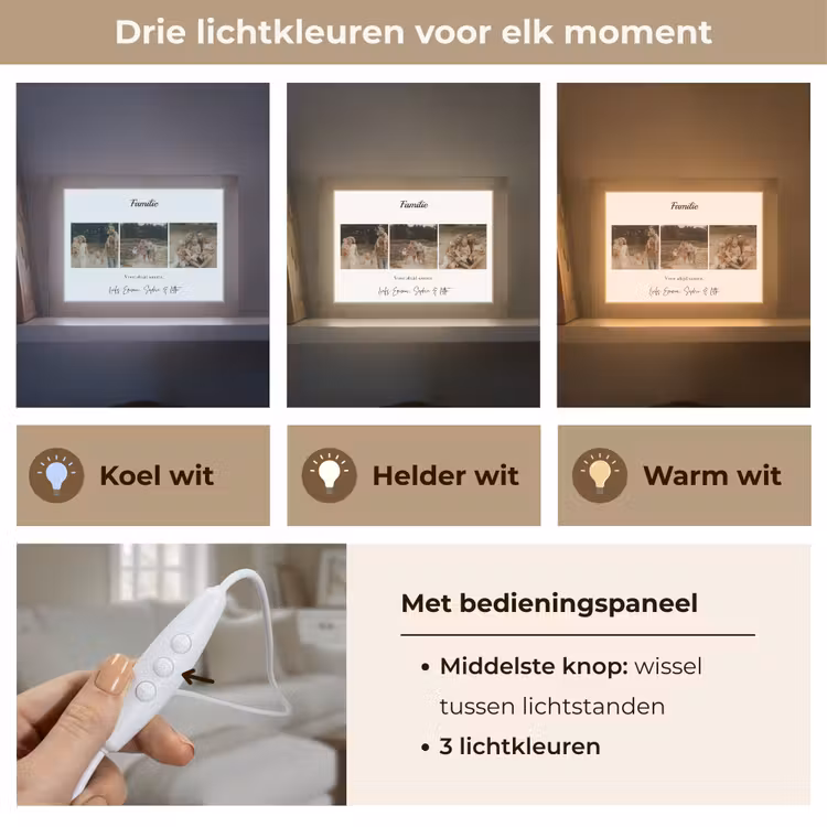 Gepersonaliseerde Lightbox - Familie - Fotocollage - 3 Foto's — 8