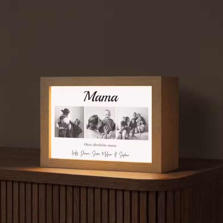 Gepersonaliseerde Lightbox - Mama - Fotocollage - 3 Foto's — 1