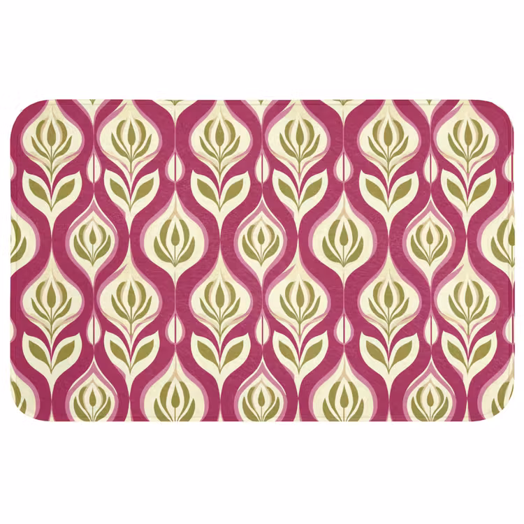 Wc Mat - Retro - Floraal - Paars — 1