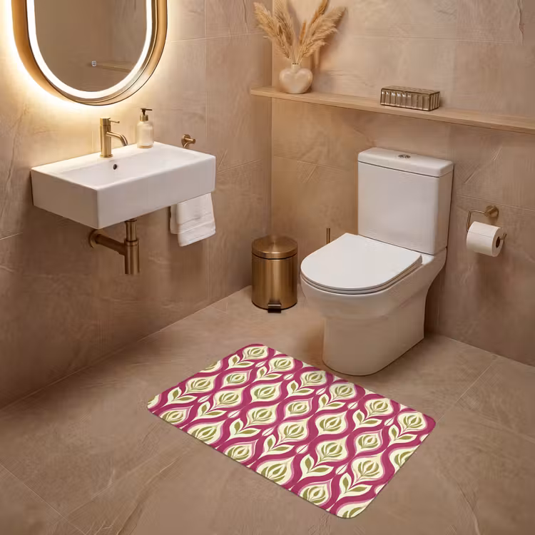 Wc Mat - Retro - Floraal - Paars — 4
