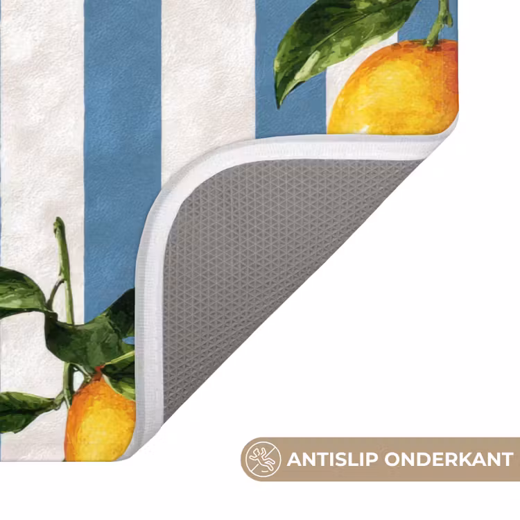 Badmat - Strepen - Citroen - Blauw — 3