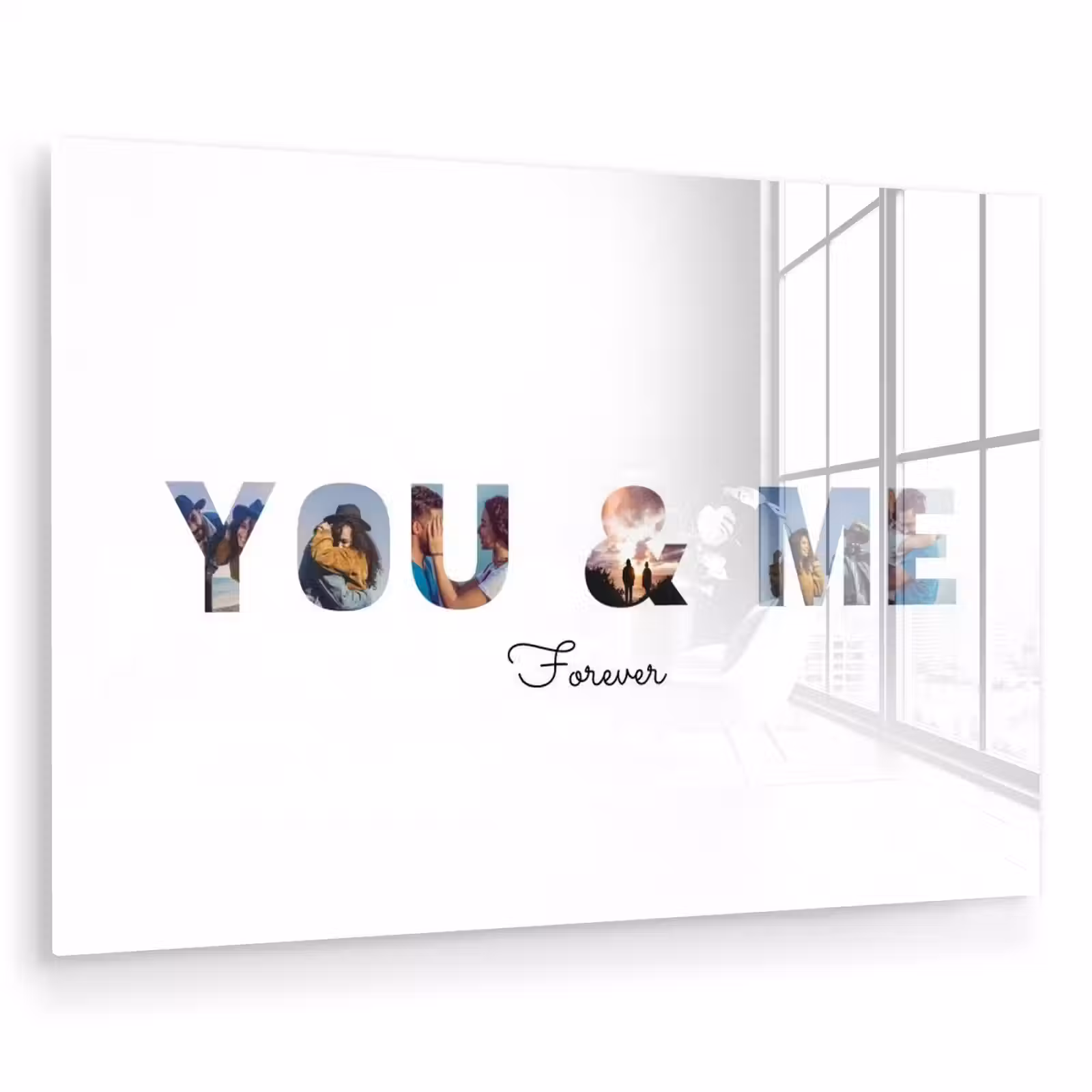 Gepersonaliseerd glas schilderij - You & Me - Lettercollage — 1