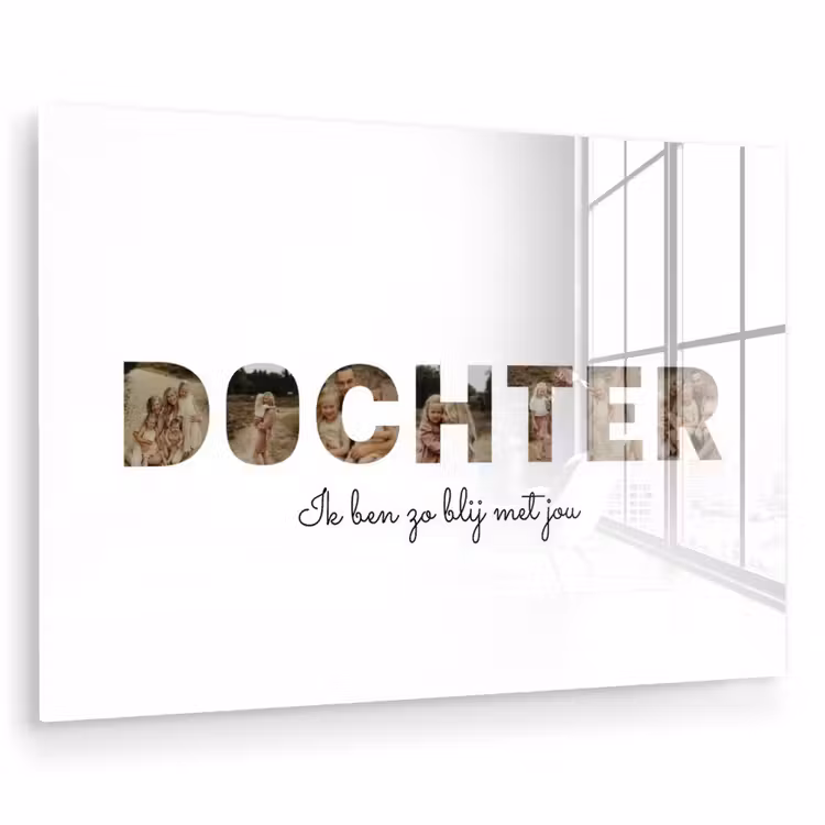 Gepersonaliseerd glas schilderij - Dochter - Lettercollage — 1