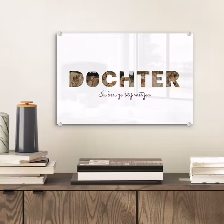 Gepersonaliseerd glas schilderij - Dochter - Lettercollage — 2