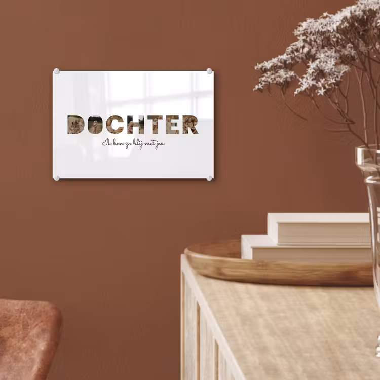 Gepersonaliseerd glas schilderij - Dochter - Lettercollage — 6