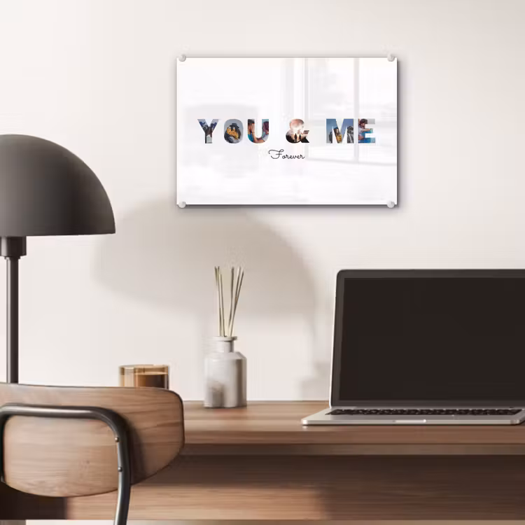 Gepersonaliseerd glas schilderij - You & Me - Lettercollage — 7