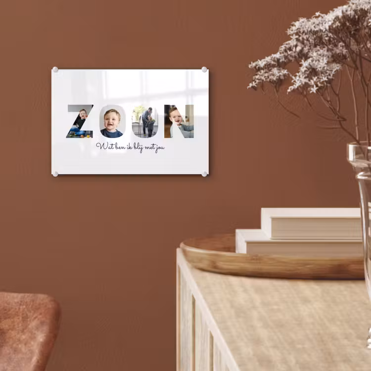 Gepersonaliseerd glas schilderij - Zoon - Lettercollage — 6