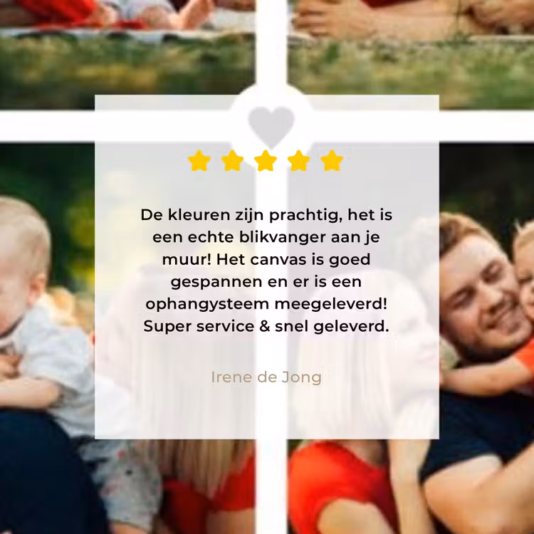 Gepersonaliseerd canvas schilderij - Happy Family - Collage - 4 Foto's — 3