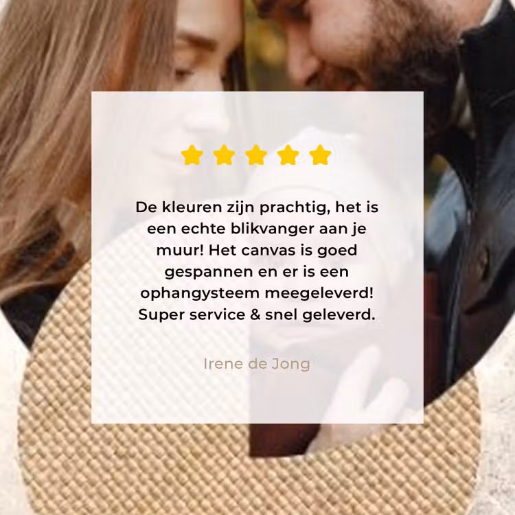 Gepersonaliseerd canvas schilderij - Ronde fotocollage met beige textuur en marmeren achtergrond — 3