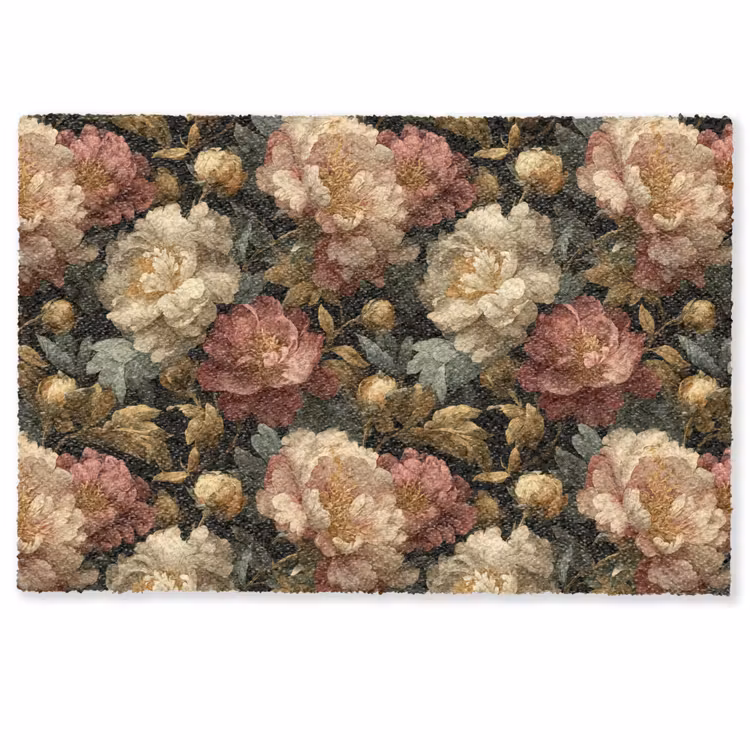 Deurmat - Bloemen - Barok - Patroon - Roze - Crème — 1