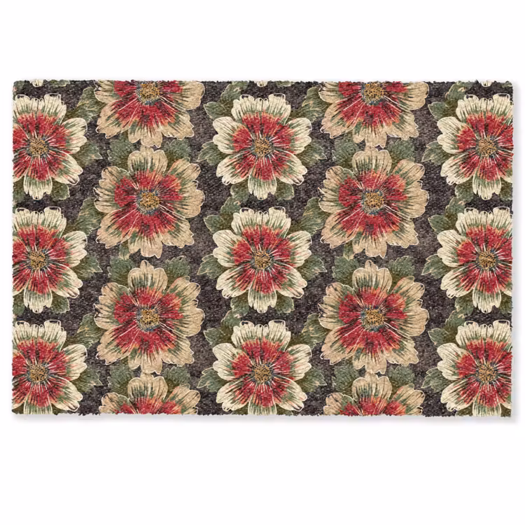 Deurmat - Bloemen - Klassiek - Patroon - Rood