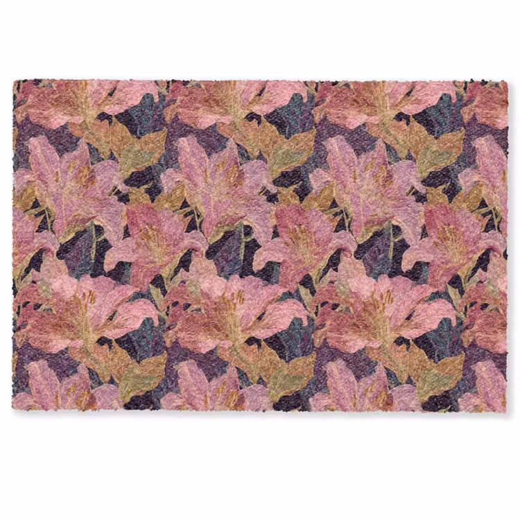 Deurmat - Lelies - Patroon - Roze - Goud