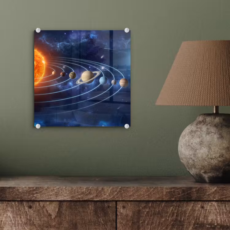 Glas schilderij - Ruimte - Zonnestelsel - Blauw — 4