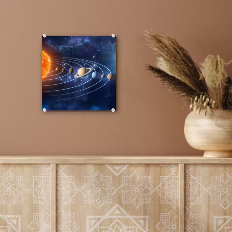Glas schilderij - Ruimte - Zonnestelsel - Blauw — 6