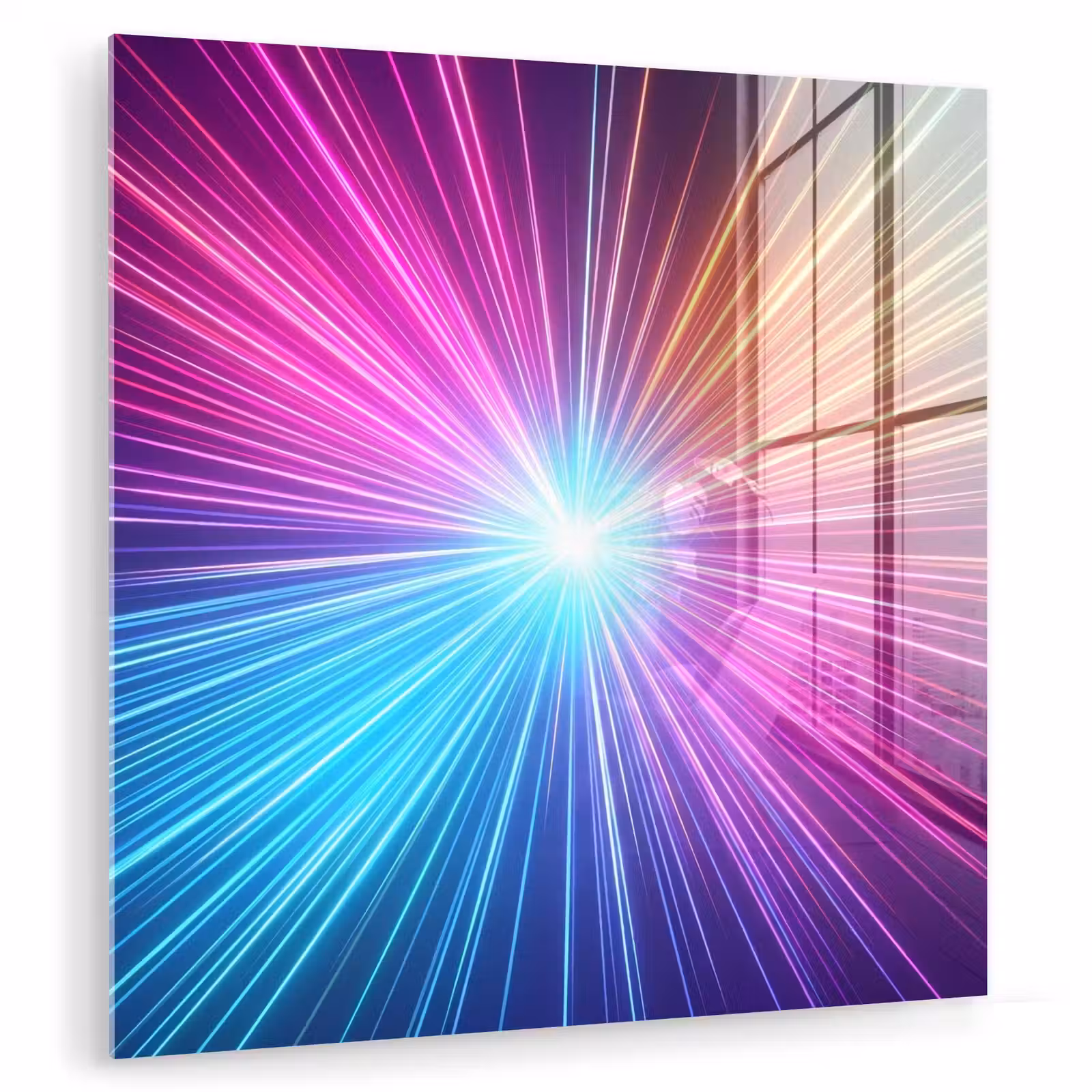 Glas schilderij - Abstract - Light - Burst - Modern - Colorful — 1