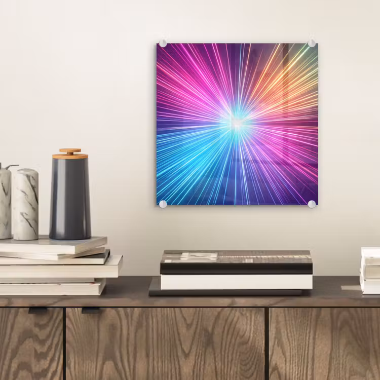 Glas schilderij - Abstract - Light - Burst - Modern - Colorful — 2