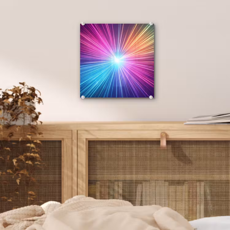 Glas schilderij - Abstract - Light - Burst - Modern - Colorful — 5