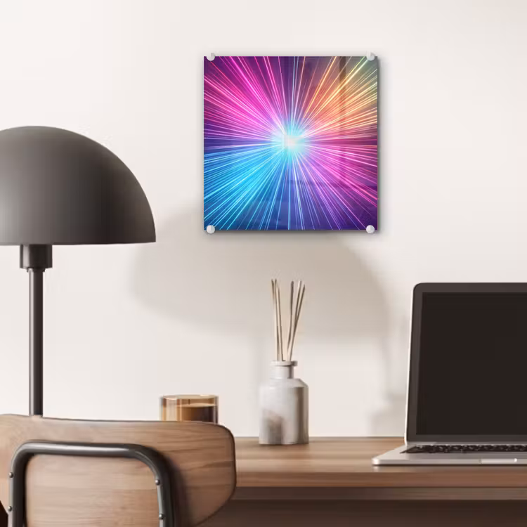 Glas schilderij - Abstract - Light - Burst - Modern - Colorful — 7