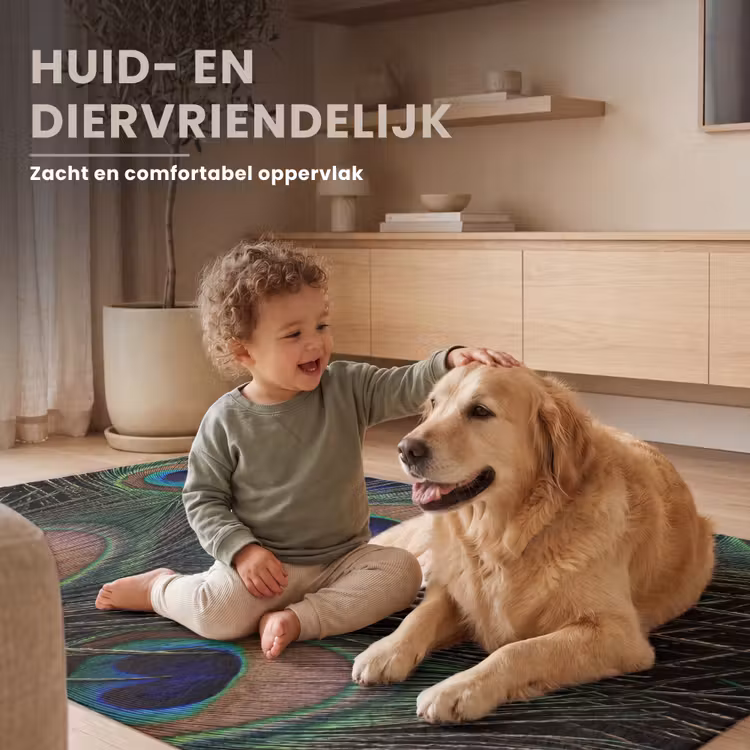 Vloerkleed - Pauwenveren - Klassiek - Groen — 8