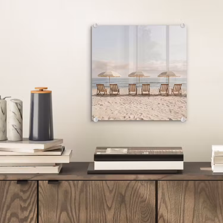 Glas schilderij - Strand - Stoelen - Parasol — 2