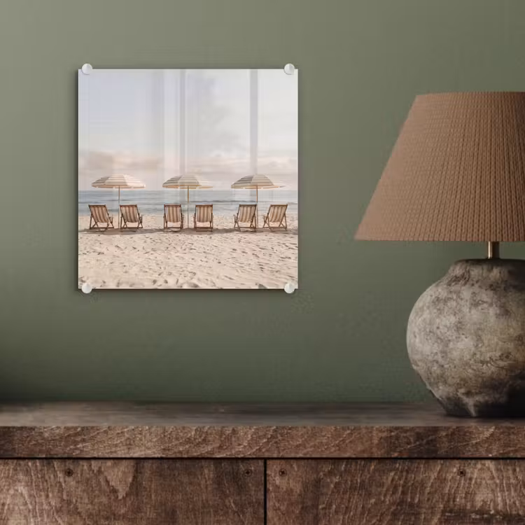 Glas schilderij - Strand - Stoelen - Parasol — 4