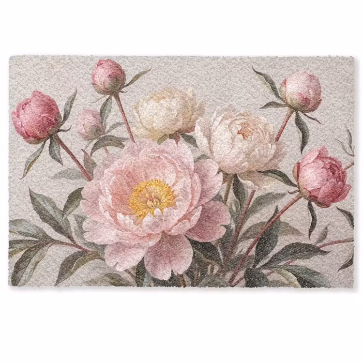 Deurmat - Pioenrozen - Boeket - Roze