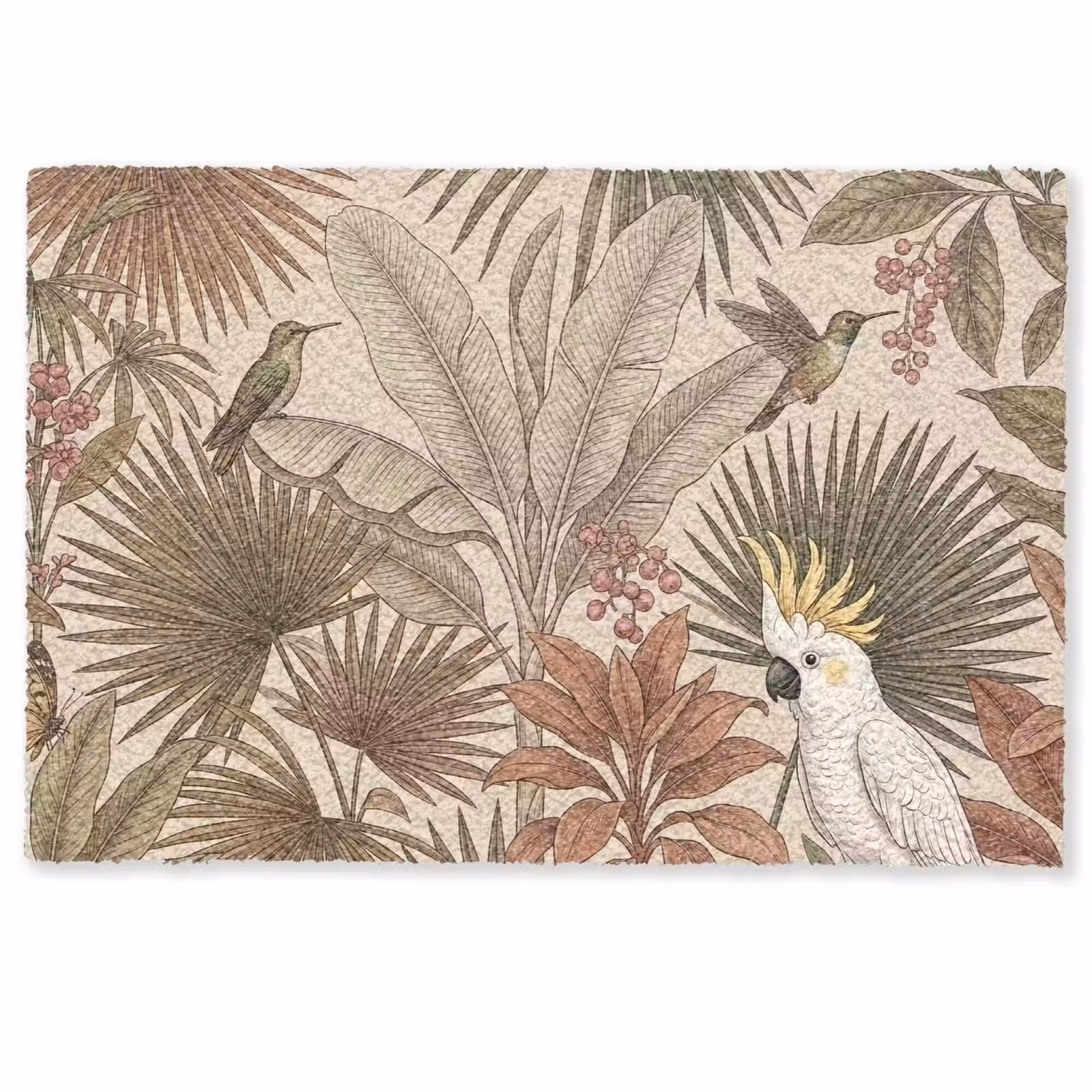 Deurmat - Tropisch - Vogels - Beige — 1