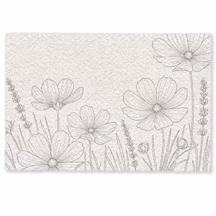 Deurmat - Minimalistisch - Modern - Bloemen - Beige