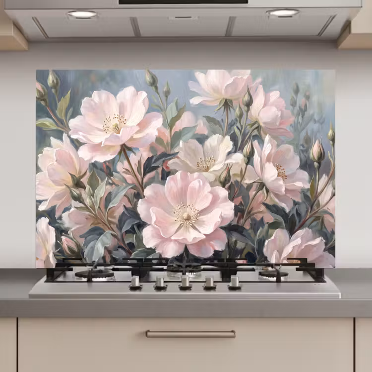 Spatscherm keuken - Rozen - Illustratie - Roze