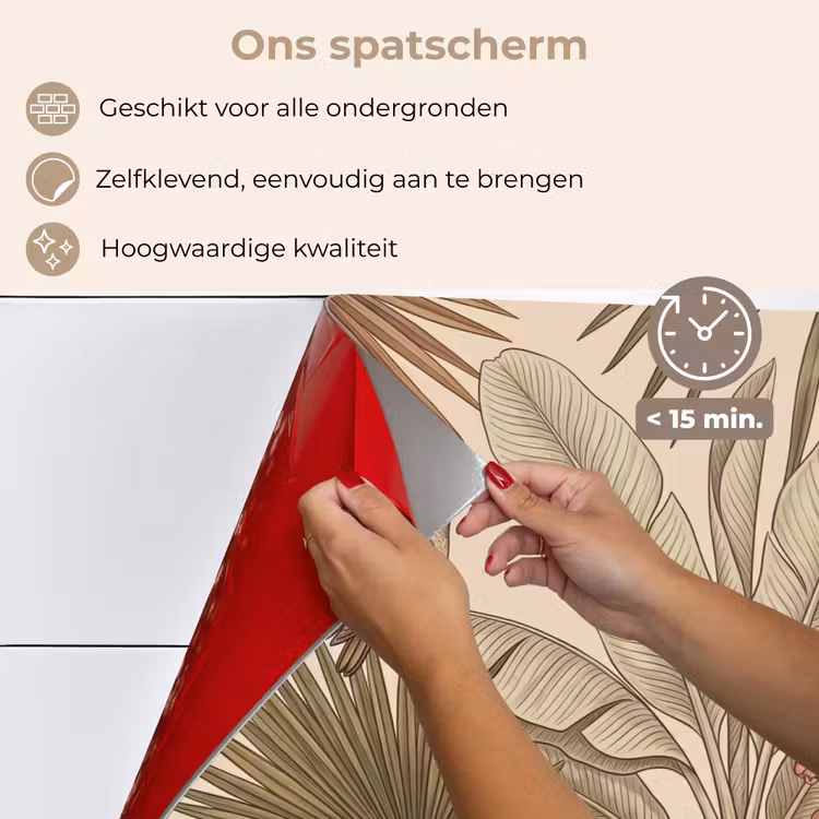 Spatscherm keuken - Tropisch - Vogels - Beige — 4