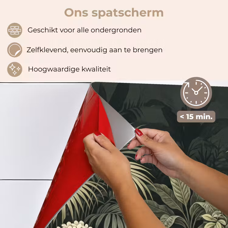 Spatscherm keuken - Botanische Jungle Donkergroen — 4