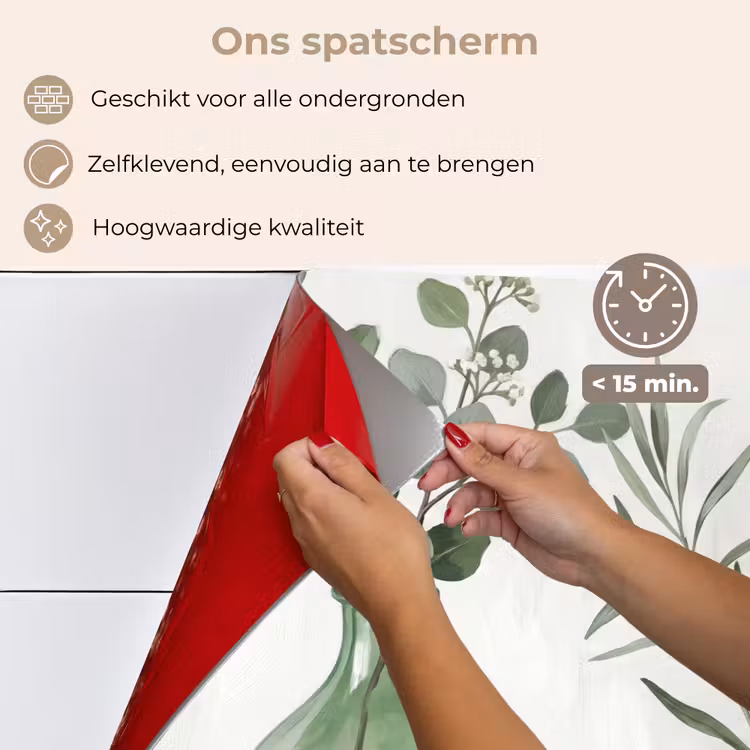 Spatscherm keuken - Vazen - Bladeren - Groen — 4