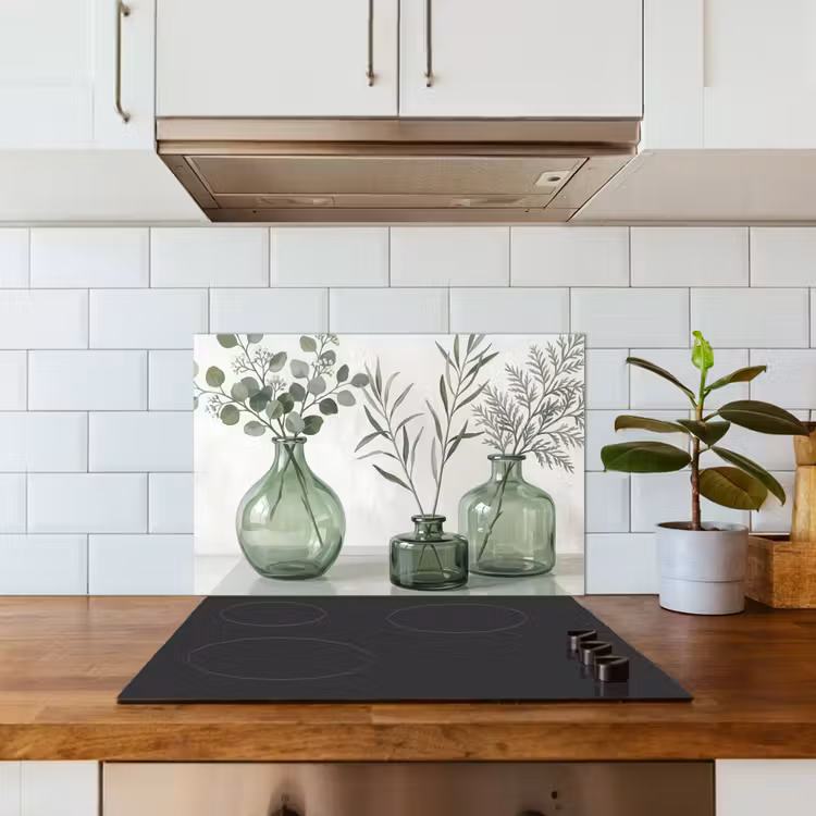 Spatscherm keuken - Vazen - Bladeren - Groen — 6