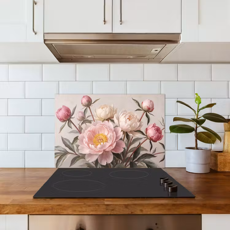 Spatscherm keuken - Pioenrozen - Boeket - Roze — 6
